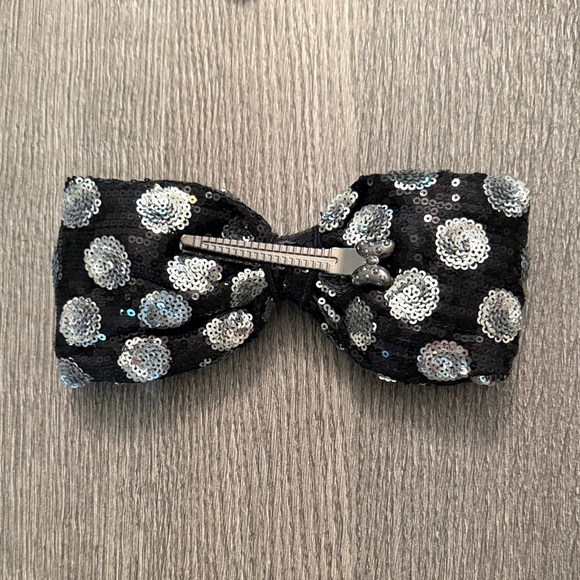 Black Sequin Polka Dot Bow Disney Ears - Picture 6 of 6